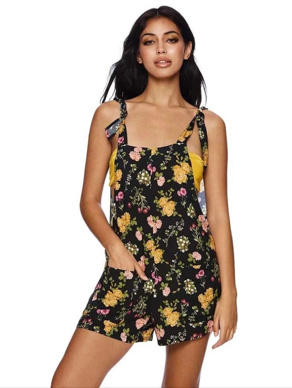 BEACH BUNNY Sunny Romper in Black Floral - Picture 9 of 12